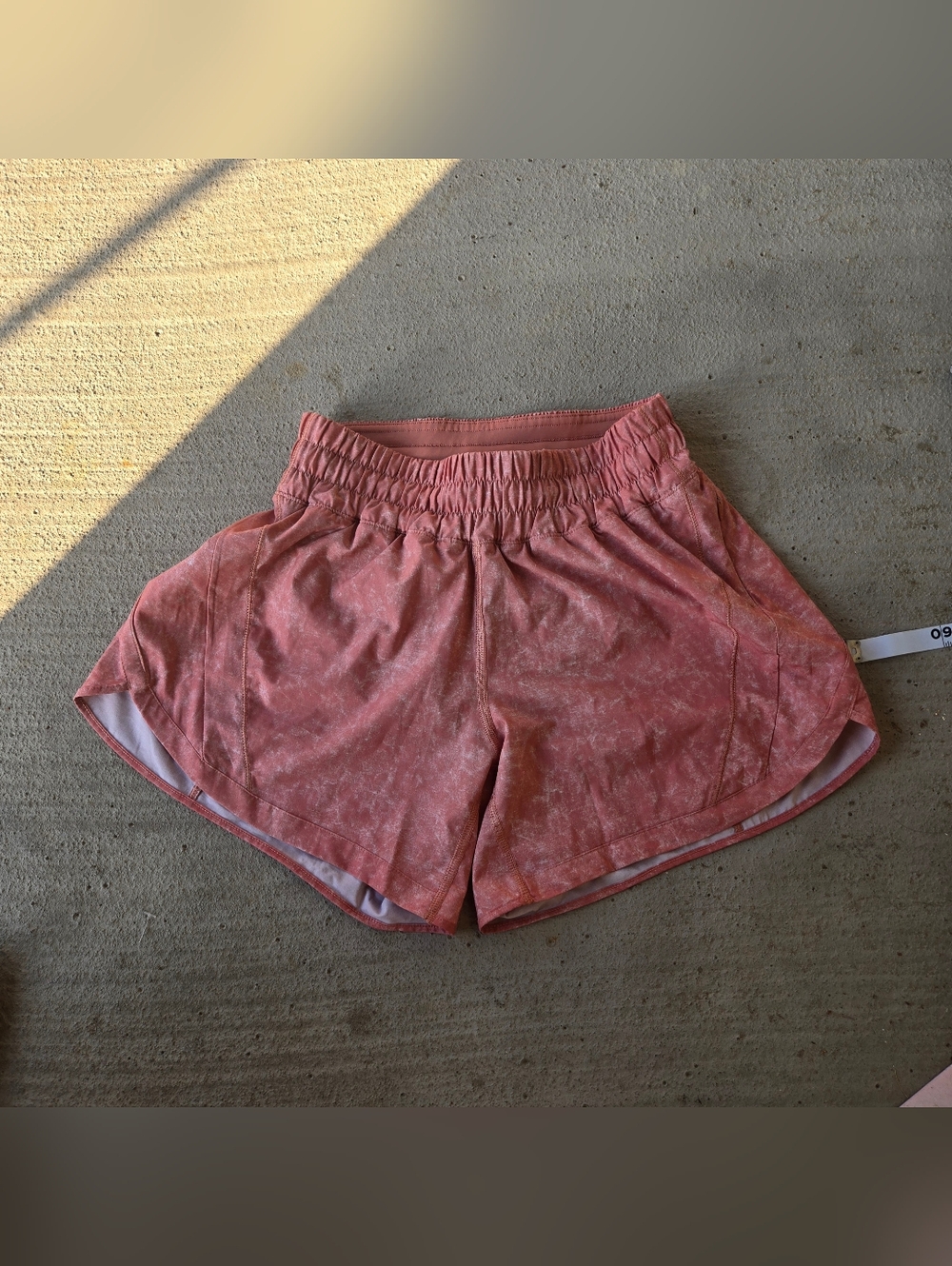 lululemon athletica washed blush Coral running shorts